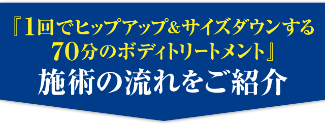 『１回でヒップアップ＆サイズダウンする７０分のボディトリートメント』施術の流れをご紹介